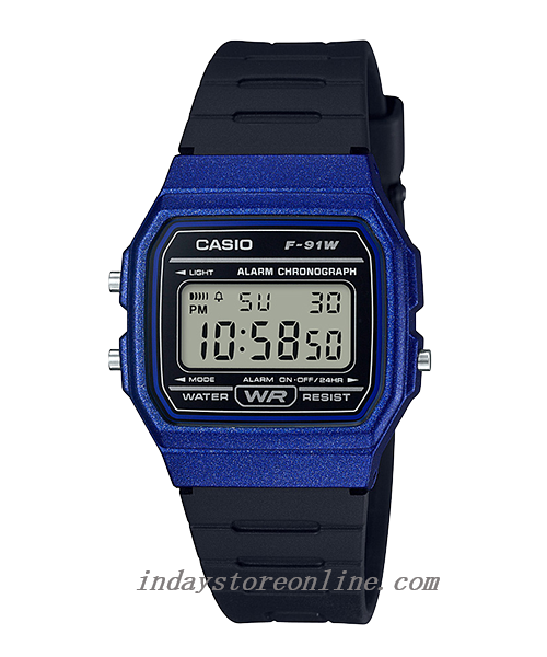 Casio Digital Women's Watch F-91WM-2A Digital Resin Band Resin Glass