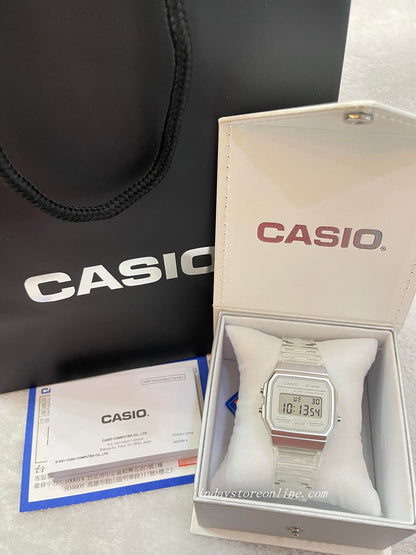 Casio Digital Women's Watch F-91WS-7 Digital Resin Transparent Band Resin Glass Battery Life: 7 Years