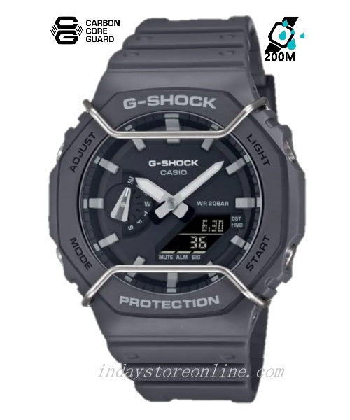 Casio G-Shock Men's Watch GA-2100PTS-8A Analog-Digital 2100 Series Monochromatic Color Matte Finish