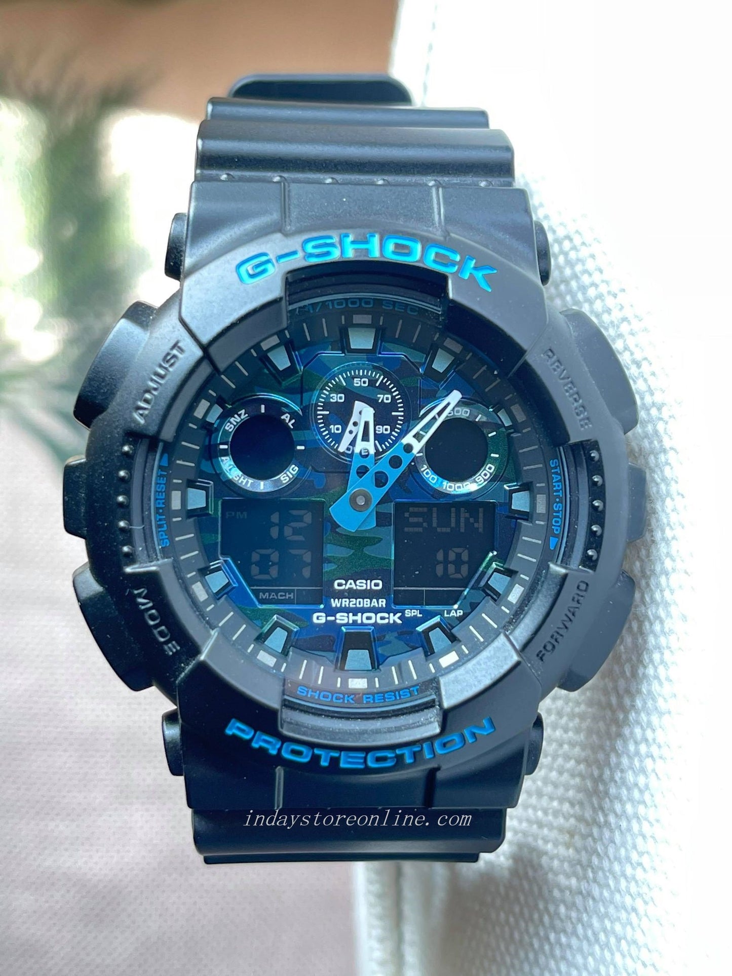100cb 1a Gshock Black Blue Casio G-Shock Men's Watch GA