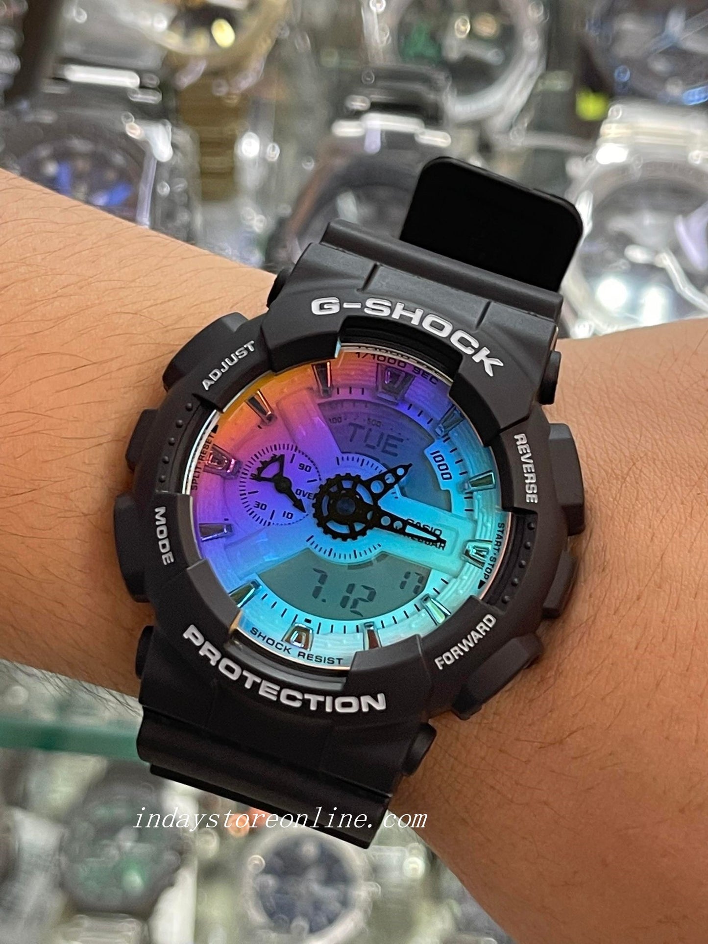 Casio G-Shock Men's Watch GA-110SR-1A Analog-Digital GA-110 Series Iridescent Black Color