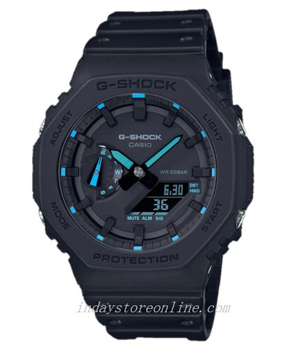 Casio G-Shock Men's Watch GA-2100-1A2 Analog-Digital 2100 Series Matte Black Neon Accent