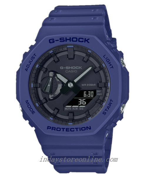 Casio G-Shock Men's Watch GA-2100-2A Analog-Digital GA-2100 Series Sporty Design Shock Resistant Carbon Core Guard Structure