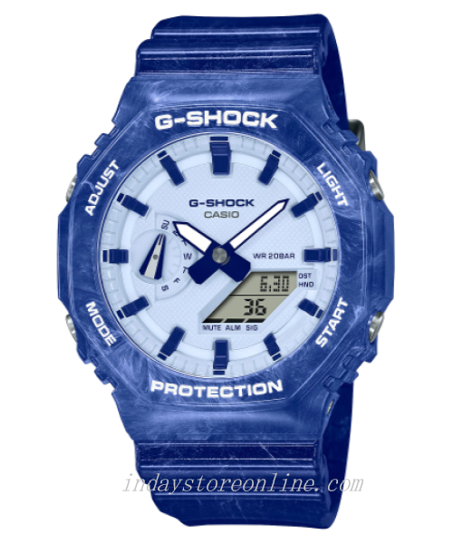 Casio G-Shock Men's Watch GA-2100BWP-2A Analog-Digital GA-2100 Series Carbon Core Guard structure