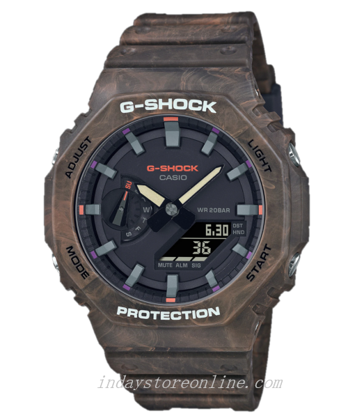 Casio G-Shock Men's Watch GA-2100FR-5A Analog-Digital GA-2100 Mystic Forest Series Carbon Core Guard structure