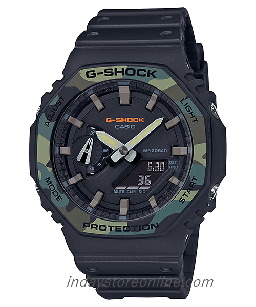 Casio G-Shock Men's Watch GA-2100SU-1A Analog-Digital GA-2100 Series Simple Design Shock Resistant Carbon Core Guard Structure