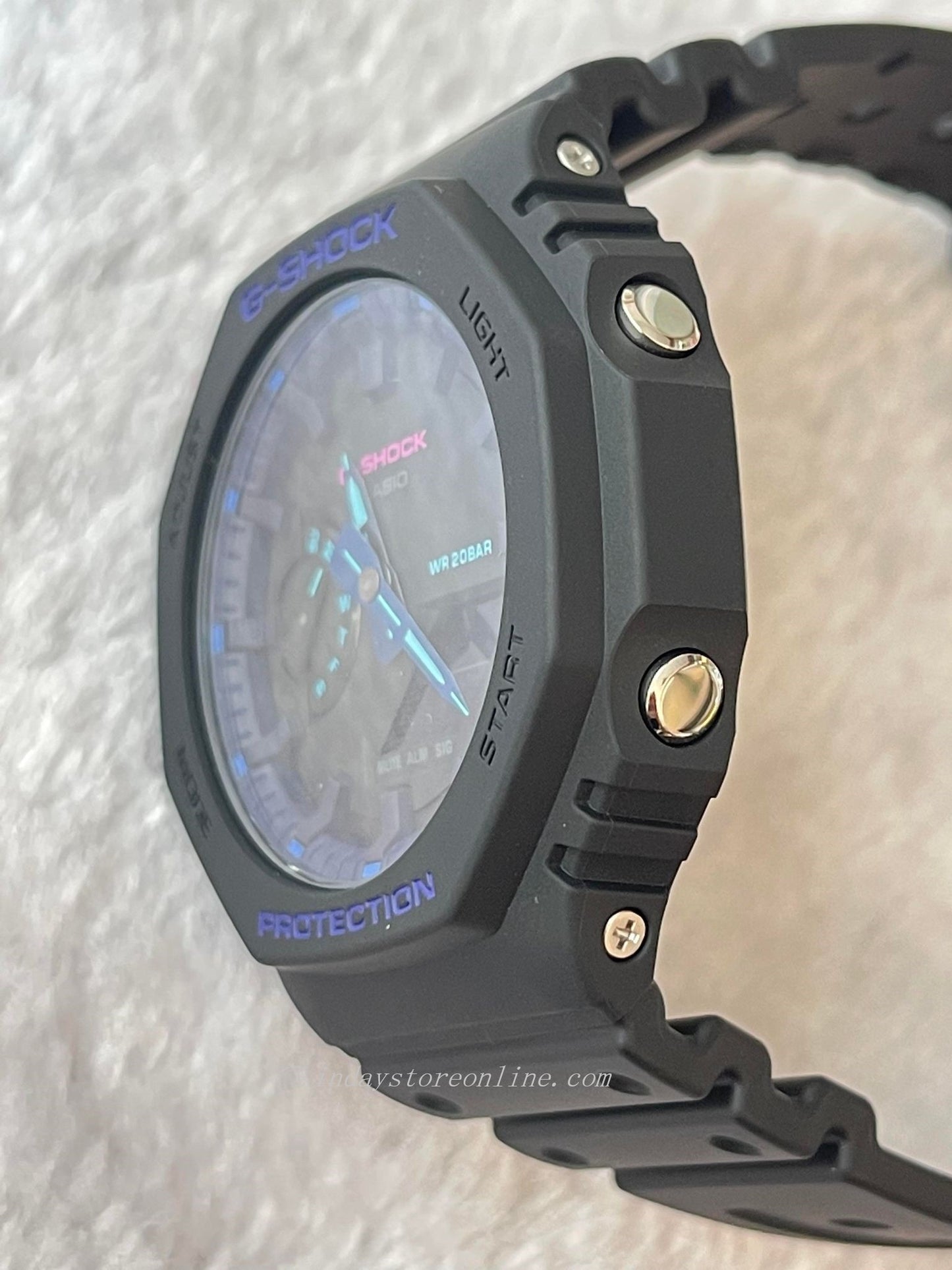 Casio G-Shock Men's Watch GA-2100VB-1A Analog-Digital Virtual Blue Series Sporty design Carbon Core Guard Structure