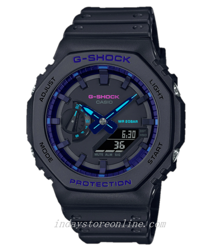 Casio G-Shock Men's Watch GA-2100VB-1A Analog-Digital Virtual Blue Series Sporty design Carbon Core Guard Structure