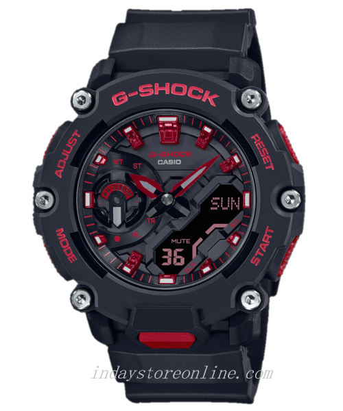 Casio G-Shock Men's Watch GA-2200BNR-1A Analog-Digital Black and Fiery Red 2200 Series