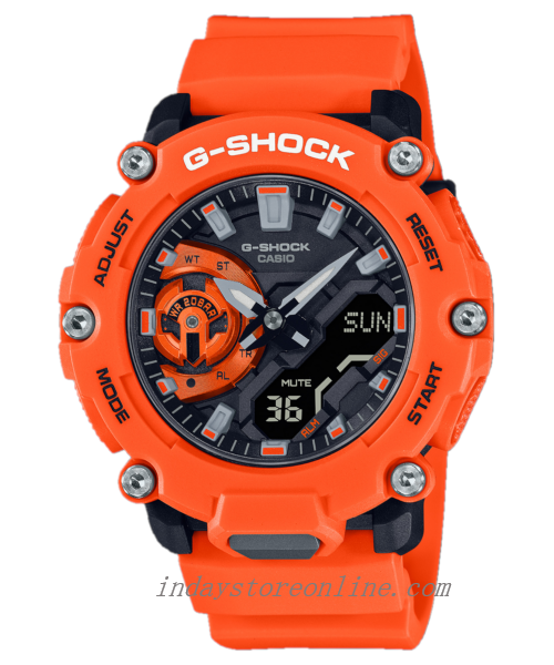 Casio G-Shock Men's Watch GA-2200M-4A Analog-Digital GA-2200 Series Orange Color Carbon Core Guard Structure Shock Resistant