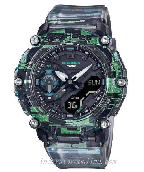 Casio G-Shock Men's Watch GA-2200NN-1A Analog-Digital GA-2200 Series Digital Glitch Transparent Color