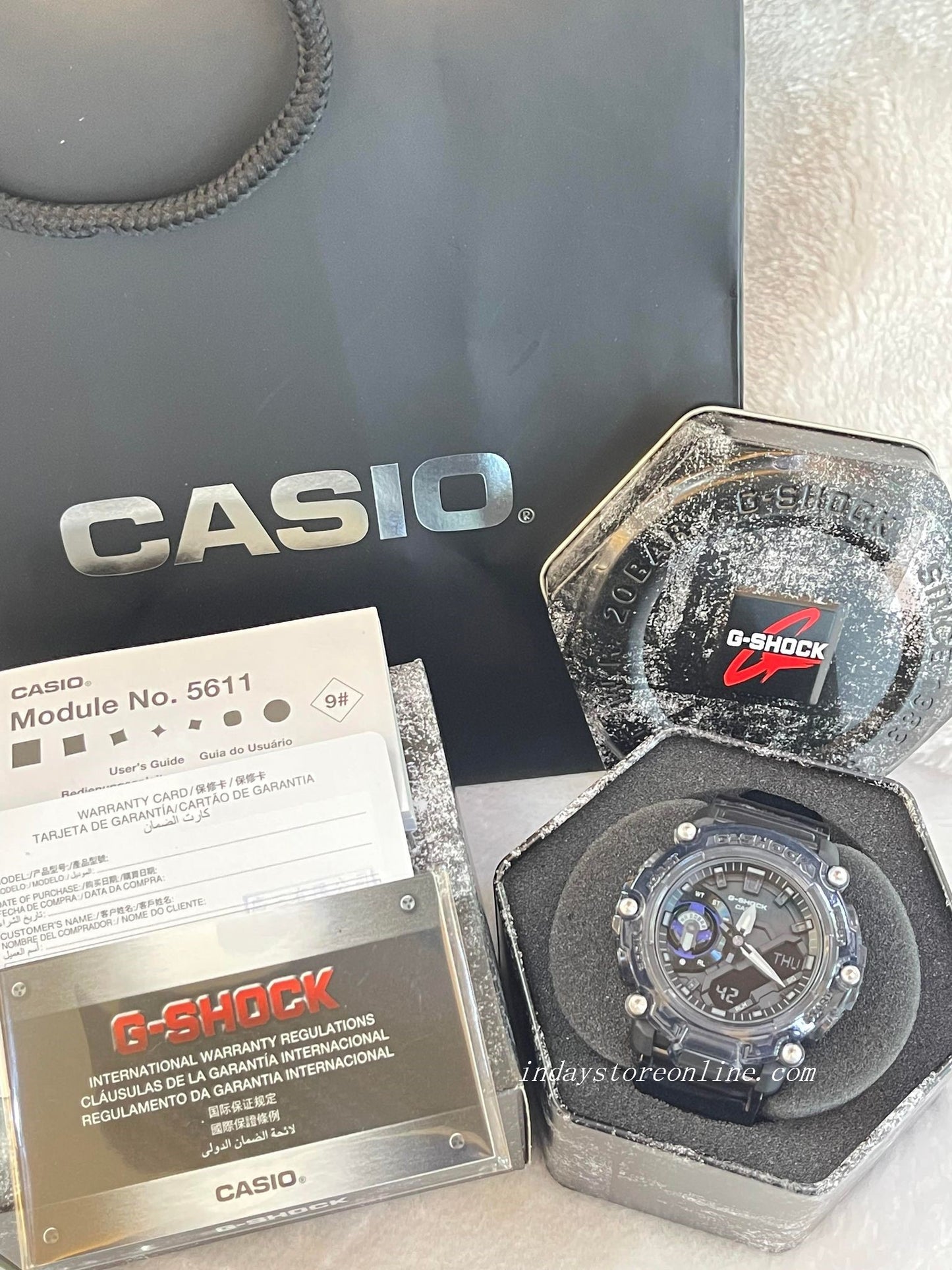 Casio G-Shock Men's Watch GA-2200SKL-8A Analog-Digital Sound Wave Series Transparent Color Sporty Design