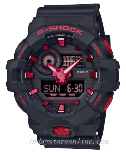 Casio G-Shock Men's Watch GA-700BNR-1A Analog-Diital GA-700 Series Ignite Red Line with Iconic black and fiery Red