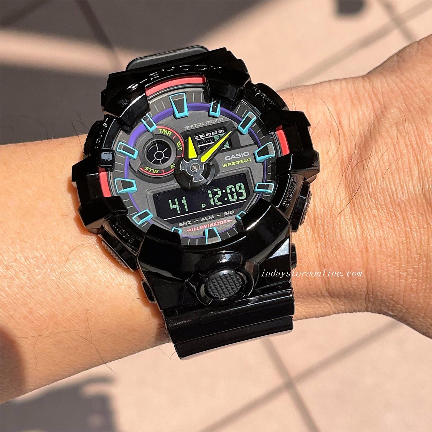 Casio G-Shock Men's Watch GA-700RGB-1A Analog-Digital Virtual Rainbow lineup GA-700 Series