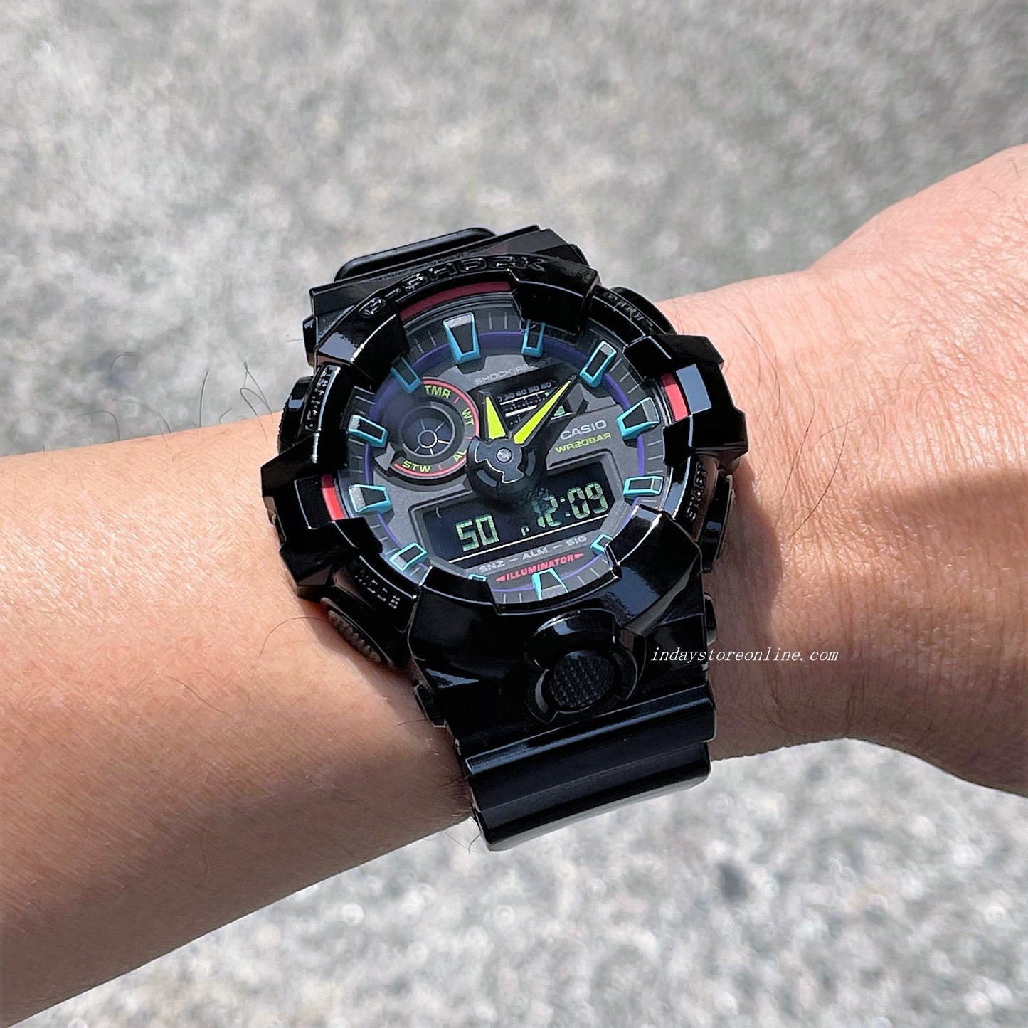 Casio G-Shock Men's Watch GA-700RGB-1A Analog-Digital Virtual Rainbow lineup GA-700 Series