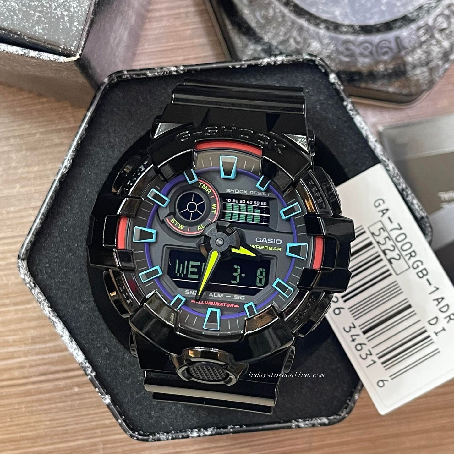 Casio G-Shock Men's Watch GA-700RGB-1A Analog-Digital Virtual Rainbow lineup GA-700 Series