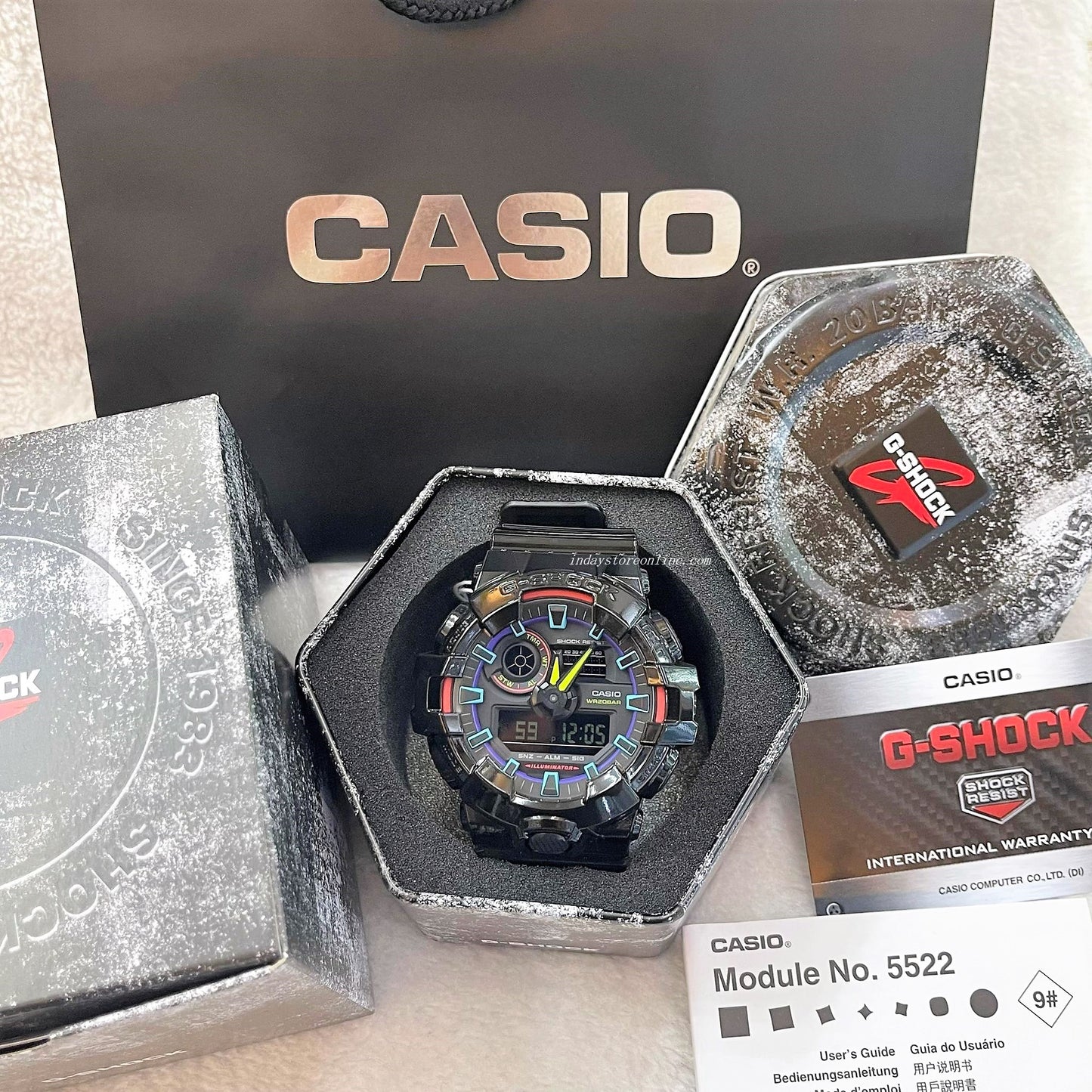 Casio G-Shock Men's Watch GA-700RGB-1A Analog-Digital Virtual Rainbow lineup GA-700 Series