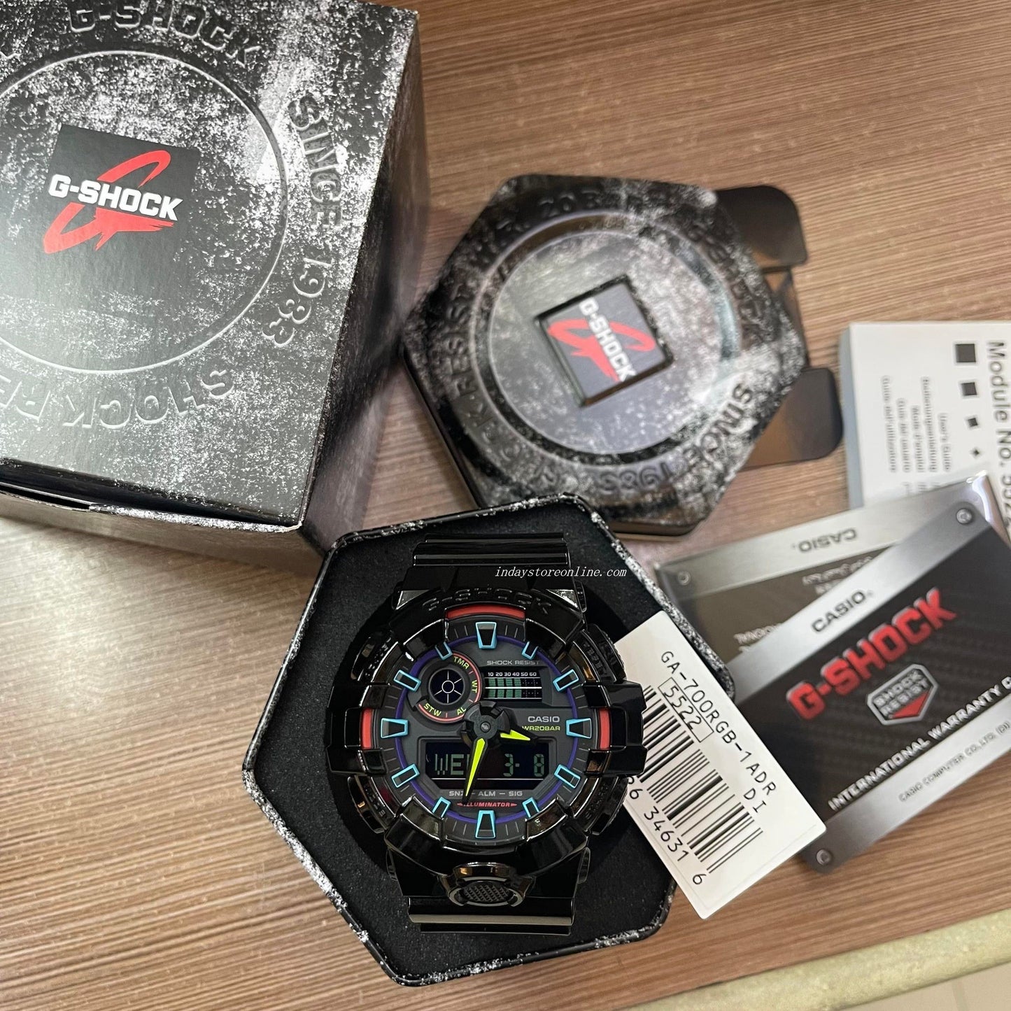 Casio G-Shock Men's Watch GA-700RGB-1A Analog-Digital Virtual Rainbow lineup GA-700 Series