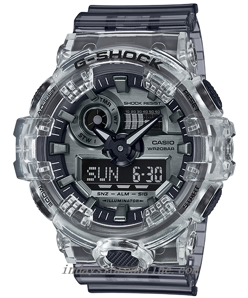Casio G-Shock Men's Watch GA-700SK-1A Analog-Digital GA-700 2100 Series Resin Band Shock Resistant Mineral Glass