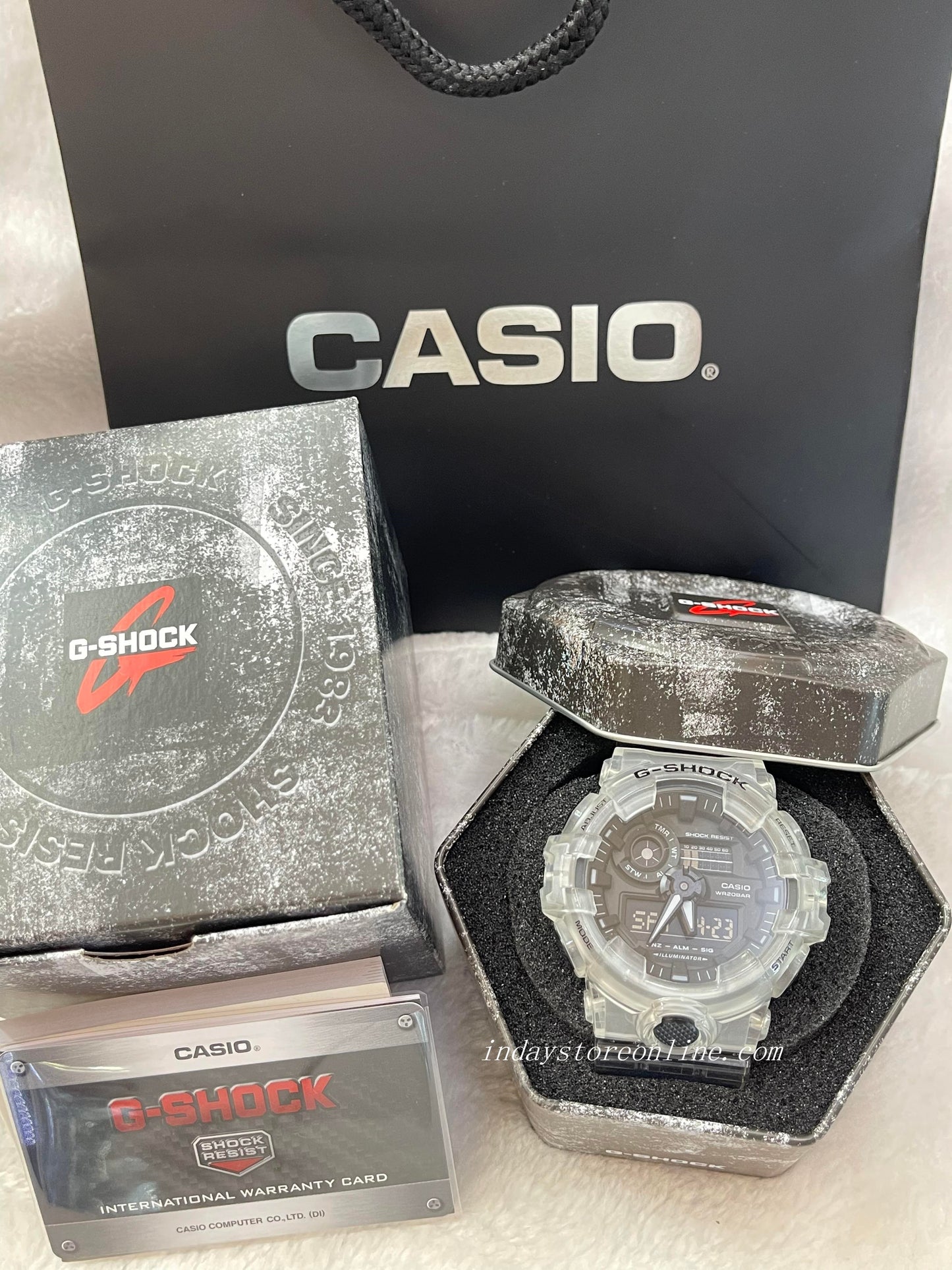 Casio G-Shock Men's Watch GA-700SKE-7A Analog-Digital GA-700 Series Sporty Design Transparent Color