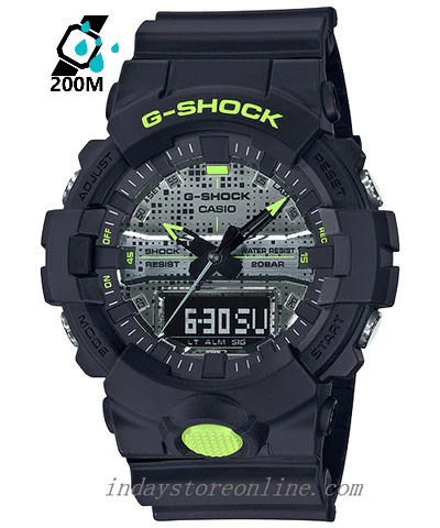 Casio G-Shock Men's Watch GA-800DC-1A Analog-Digital GA-800 Series Resin Band Shock Resistant Mineral Glass