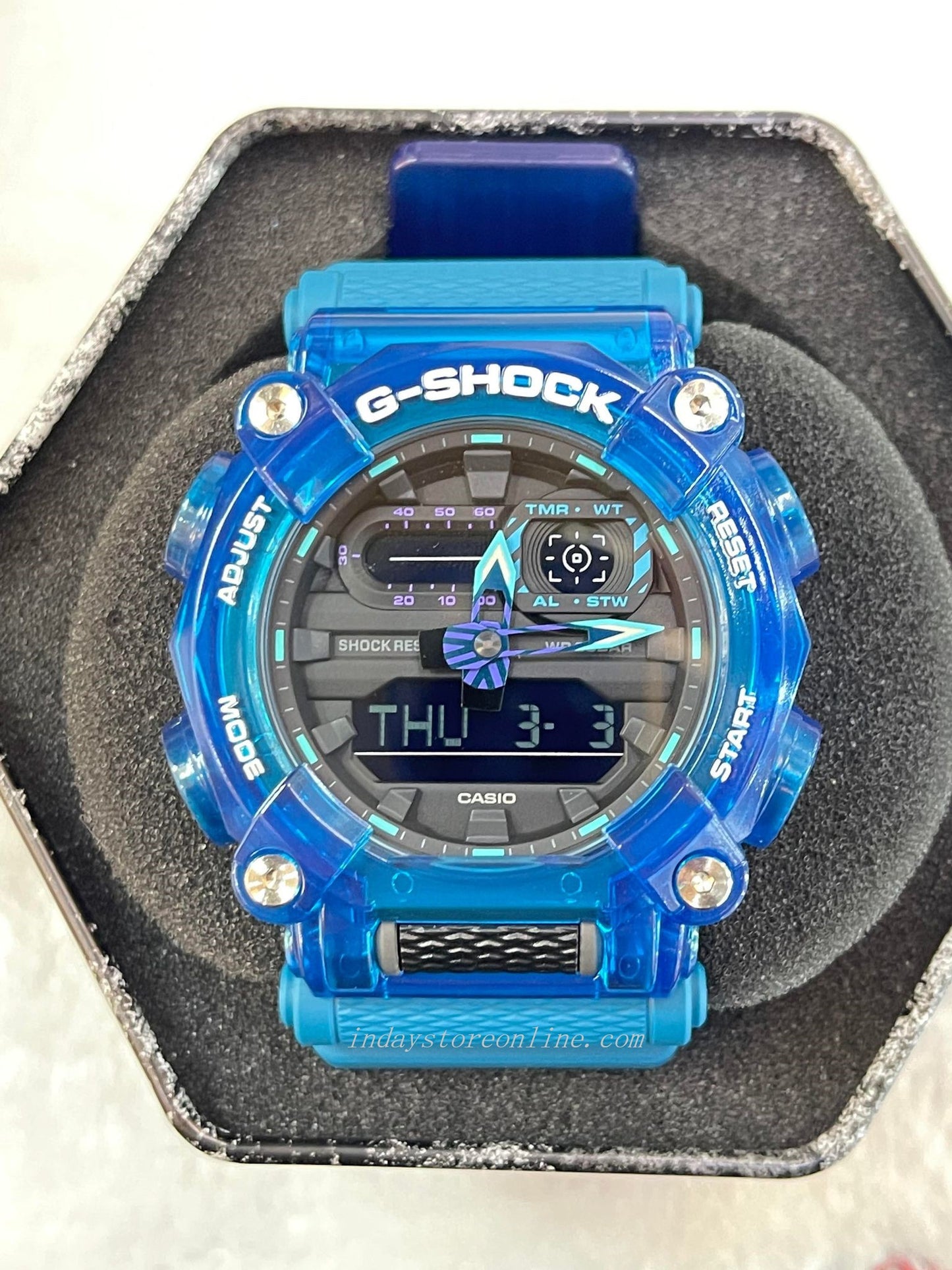 Casio G-Shock Men's Watch GA-900SKL-2A Analog-Digital Sound Wave Series Sporty Design Transparent Color