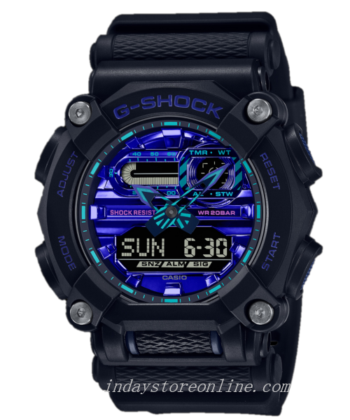 Casio G-Shock Men's Watch GA-900VB-1A Analog-Digital BlackColor Virtual Blue Series