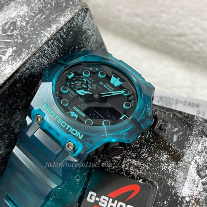Casio G-Shock Men's Watch GA-B001G-2A Analog-Digital GA-B001 Series in Translucent Color Turquoise Blue