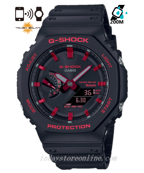 Casio G-Shock Men's Watch GA-B2100BNR-1A Analog-Digital 2100 Series Ignite Red Line Tough Solar (Solar powered)
