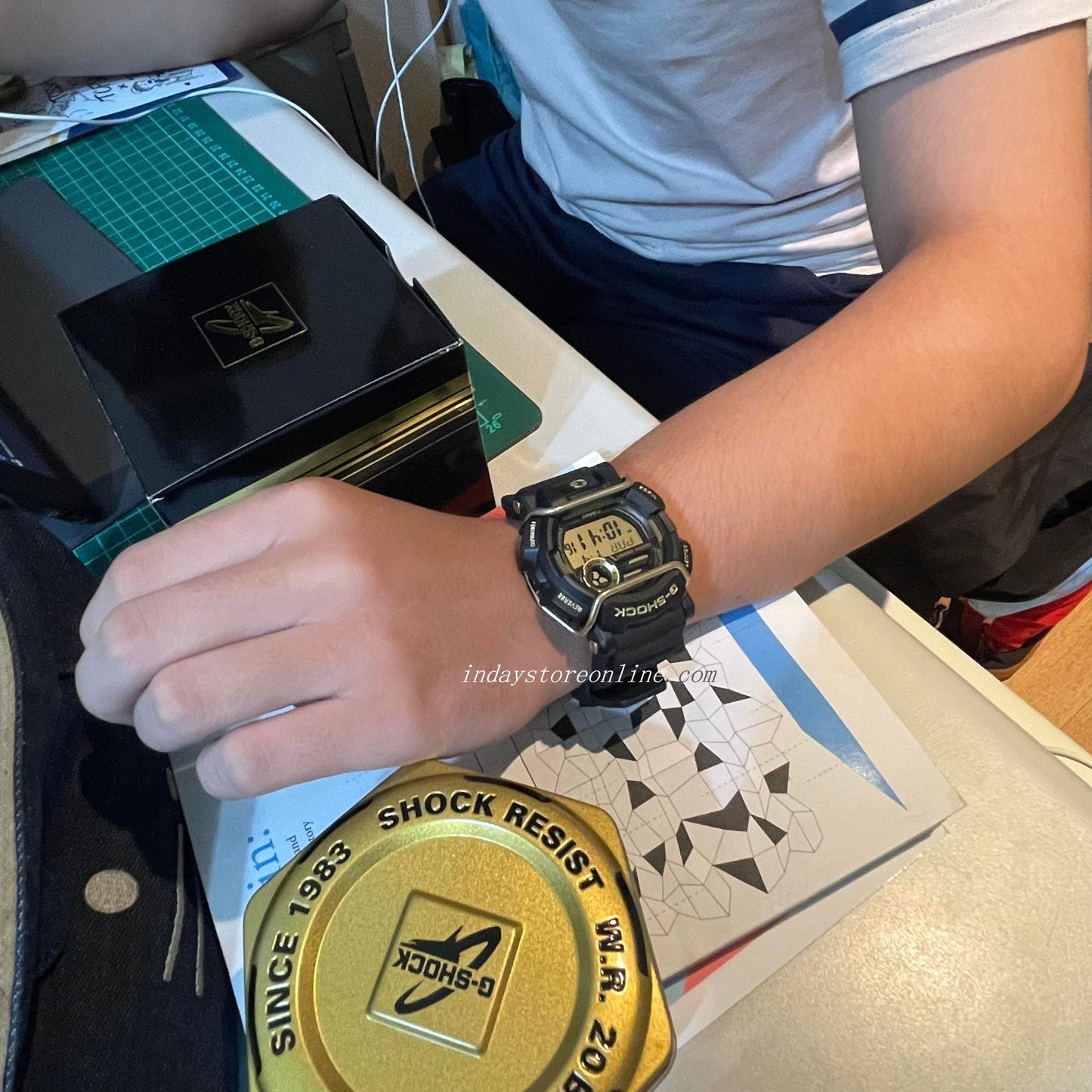 Casio G-Shock Men's Watch GD-400GB-1B2 Digital GD-400 Series Sporty Design Black and Gold Color