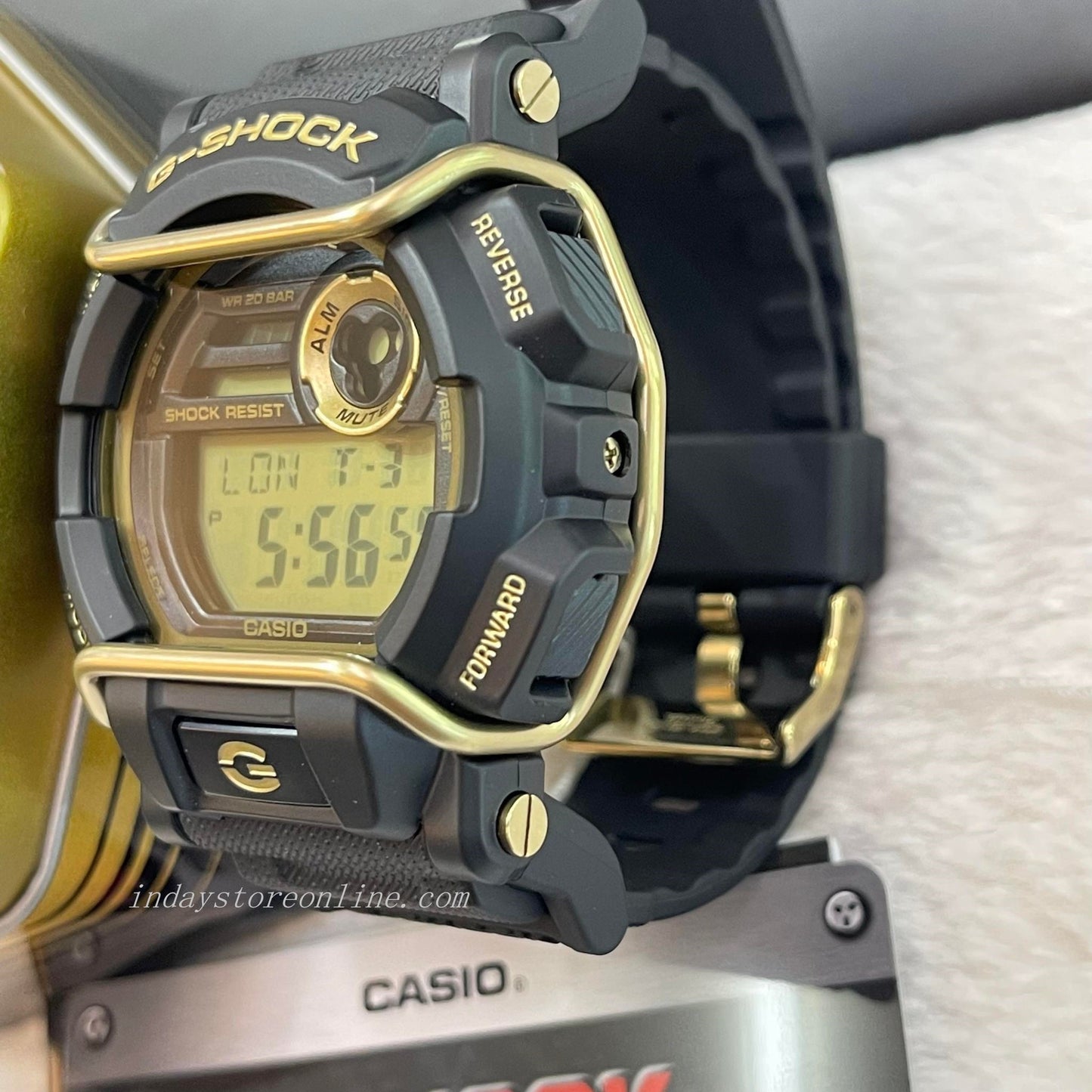 Casio G-Shock Men's Watch GD-400GB-1B2 Digital GD-400 Series Sporty Design Black and Gold Color