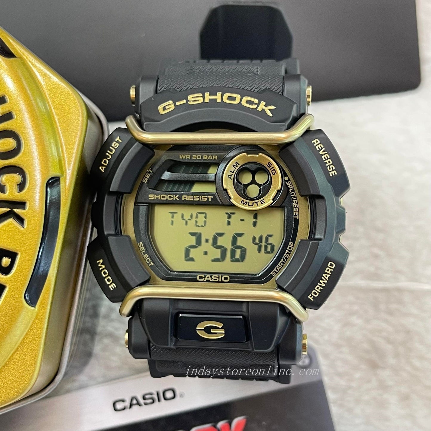 Casio G-Shock Men's Watch GD-400GB-1B2 Digital GD-400 Series Sporty Design Black and Gold Color