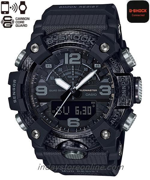 Casio G-Shock Men's Watch GG-B100-1B Analog-Digital Master of G-Land Mudmaster Shock Resistant Carbon Core Guard Structure