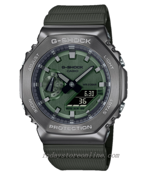 Casio G-Shock Men's Watch GM-2100B-3A Analog-Digital GM-2100 Series Resin Band Neobrite Shock Resistant Mineral Glass Gray ion Plated Bezel