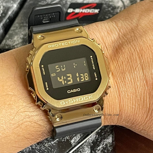 Casio G-Shock Men's Watch GM-5600G-9 Digital 5600 Series Black and Gold Color