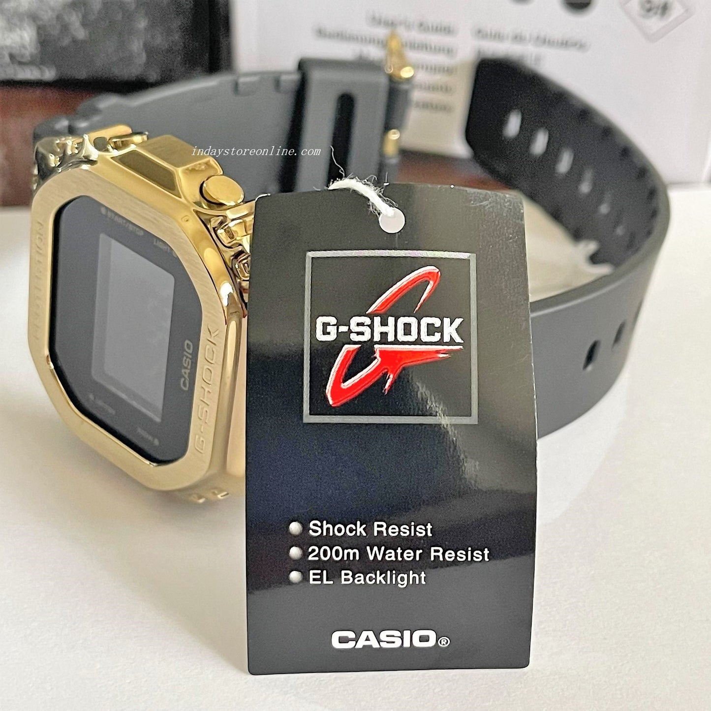 Casio G-Shock Men's Watch GM-5600G-9 Digital 5600 Series Black and Gold Color