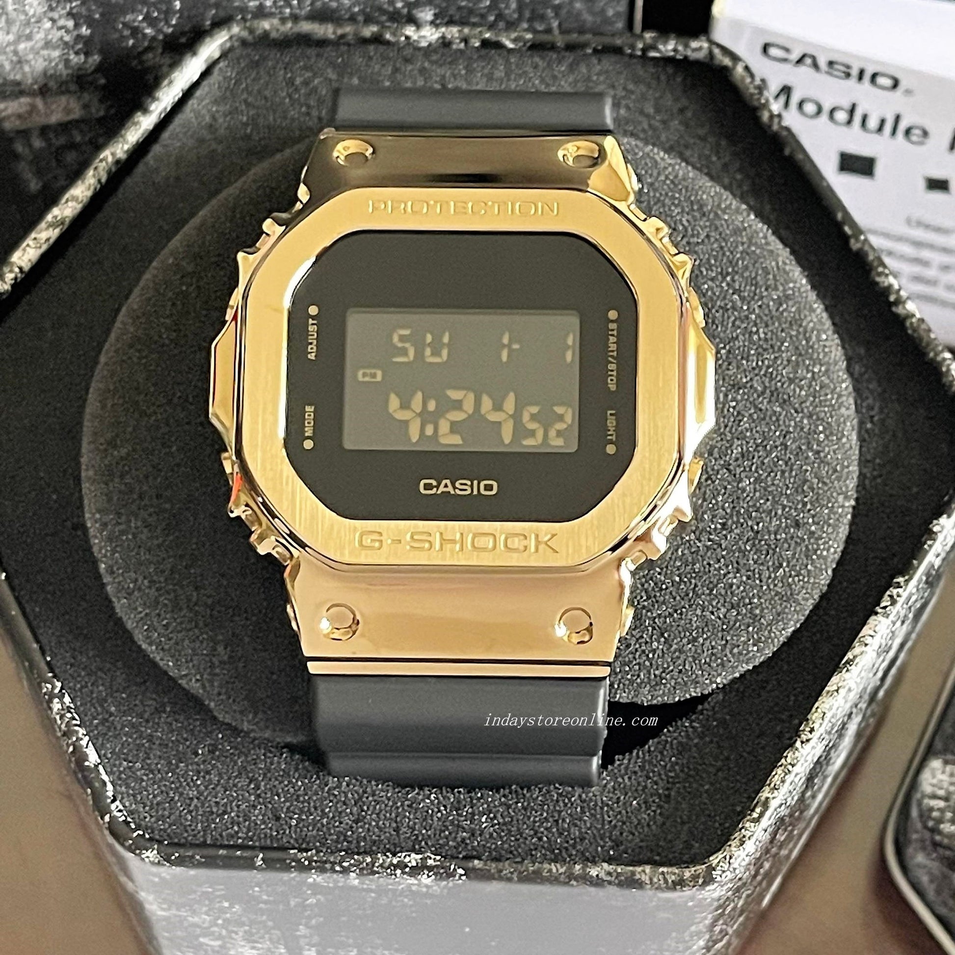 Casio G-Shock Men's Watch GM-5600G-9 Digital 5600 Series Black and Gol –  indaystoreonline