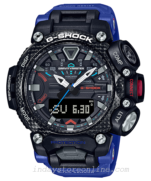 Casio G-Shock Men's Watch GR-B200-1A2 Analog-Digital MASTER OF G - AIR GRAVITYMASTER Shock Resistant Vibration Resistant Carbon Core Guard Structure 200-meter Water Resistance