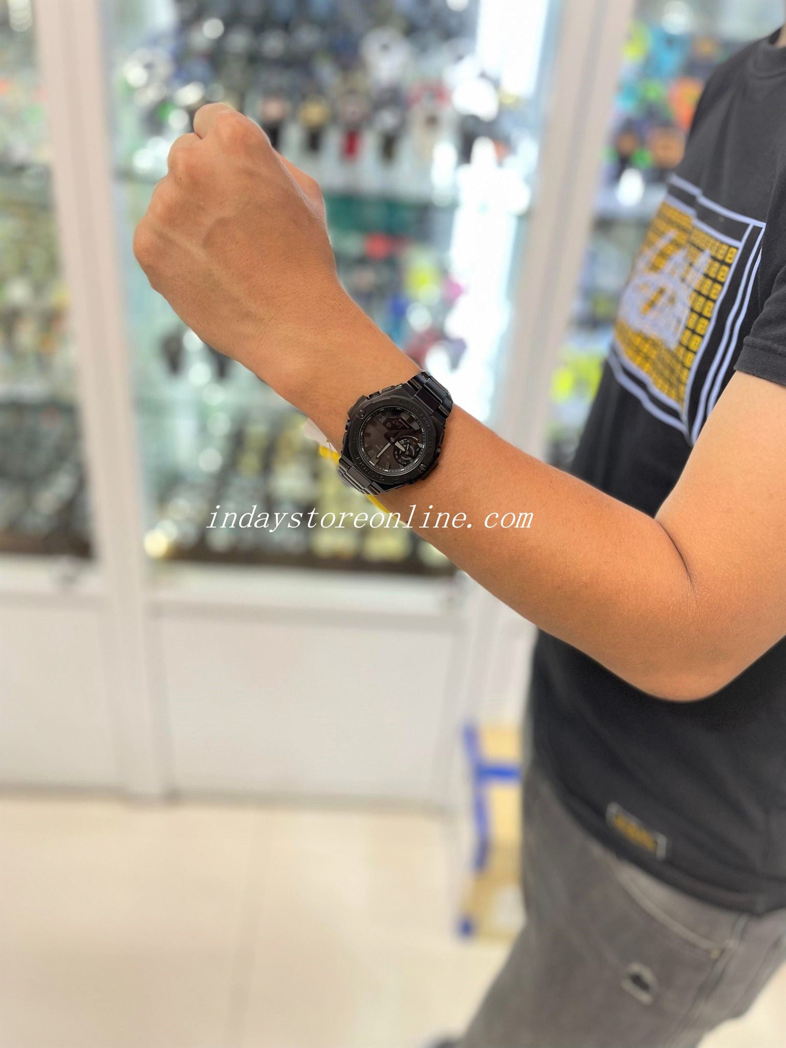 Casio G-Shock Analog Black Dial Men's Watch-GST-B100D-1ADR (G790) Stainless  Steel, Silver Strap : Amazon.in: Fashion