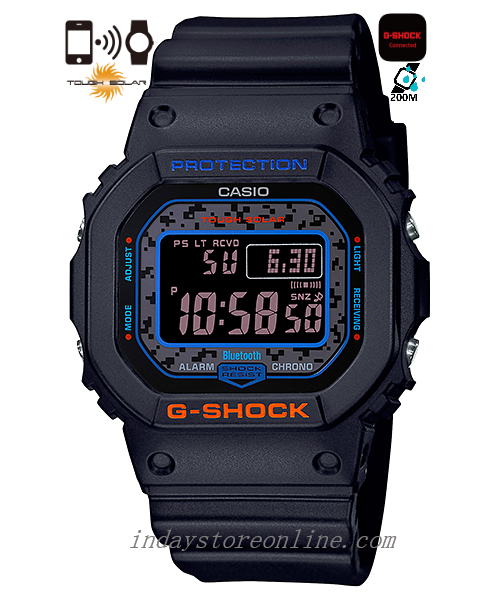 Casio G-Shock Men's Watch GW-B5600CT-1 Digital 5600 Series Shock Resistant Radio-controlled Watch; Multi band 6 Tough Solar (Solar powered) Mobile link (Wireless linking using Bluetooth®)