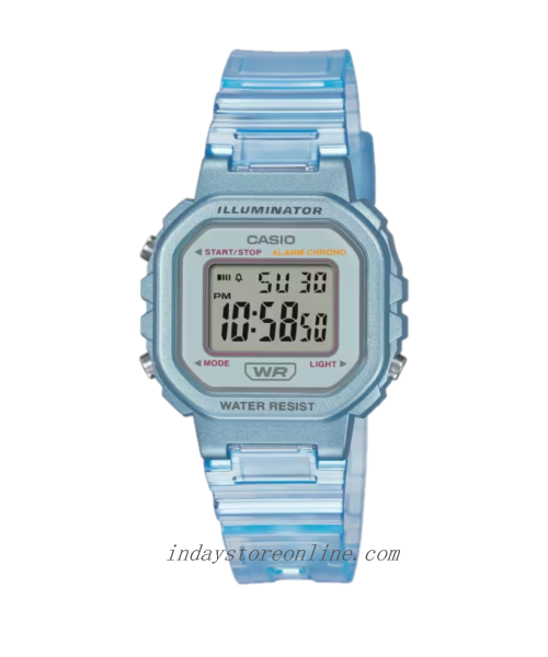 Casio Digital Women's Watch LA-20WHS-2A Digital Transparent Color Resin Band Resin Glass