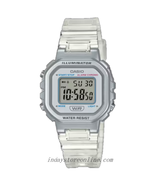 Casio Digital Women's Watch LA-20WHS-7A Digital Transparent Color Resin Band Resin Glass