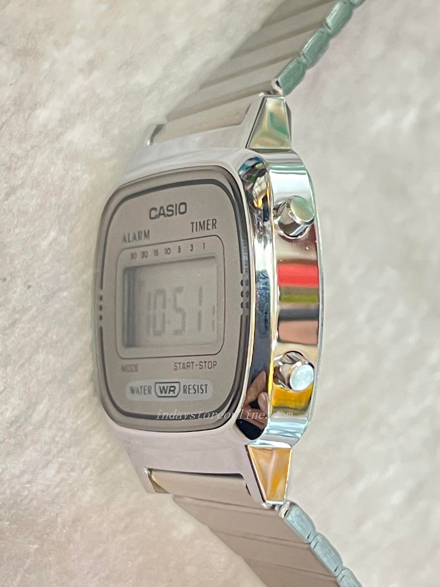 Casio Vintage Women's Watch LA670WA-7 Best Seller Silver Plated Stainless Steel Self-adjustable Band