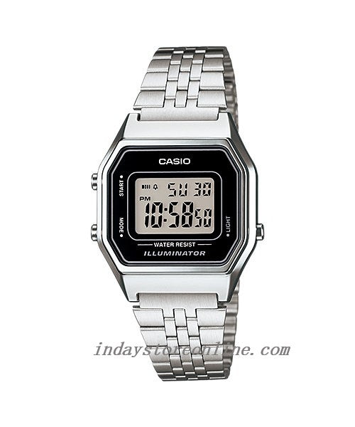 Casio Vintage Women's Watch LA680WA-1D Silver Plated Stainless Steel Strap Self-adjustable Band
