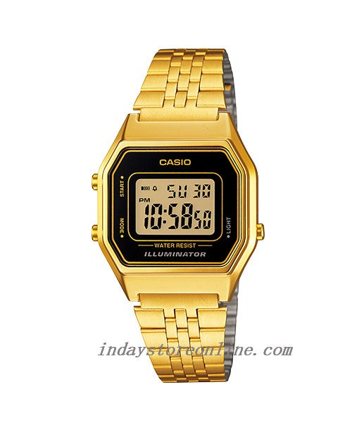 Casio Vintage Women's Watch LA680WGA-1 Gold Plated Stainless Steel Self-adjustable Band