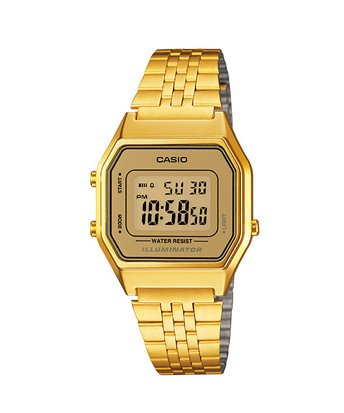Casio Vintage Women's Watch LA680WGA-9D Gold Plated Stainless Steel Self-adjustable Band