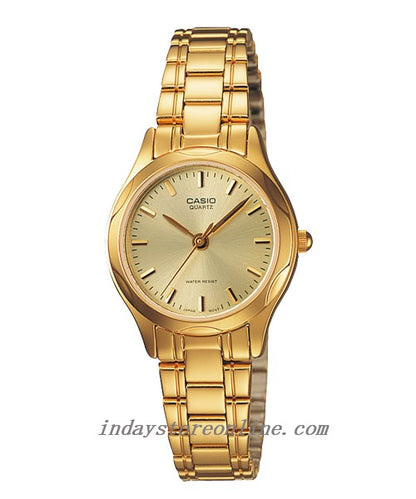Casio Fashion Women's Watch LTP-1275G-9A Gold Plated Stainless Steel Band Mineral Glass