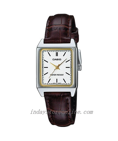 Casio Standard Women's Watch LTP-V007L-7E2 Square Type Brown Leather Strap