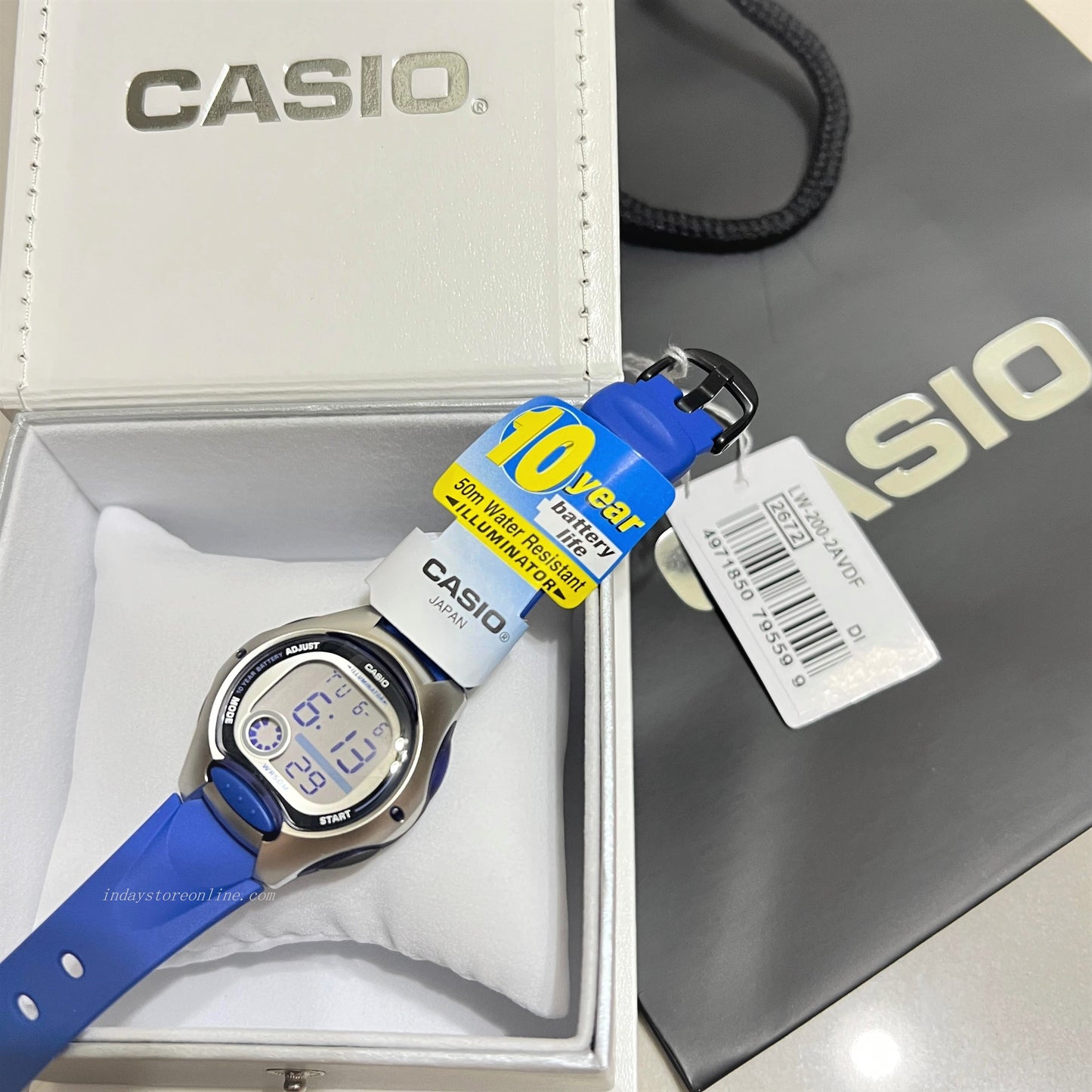 Casio Digital Women's Watch LW-200-2A Digital Blue Resin Band Resin Glass Battery Life: 10 Years