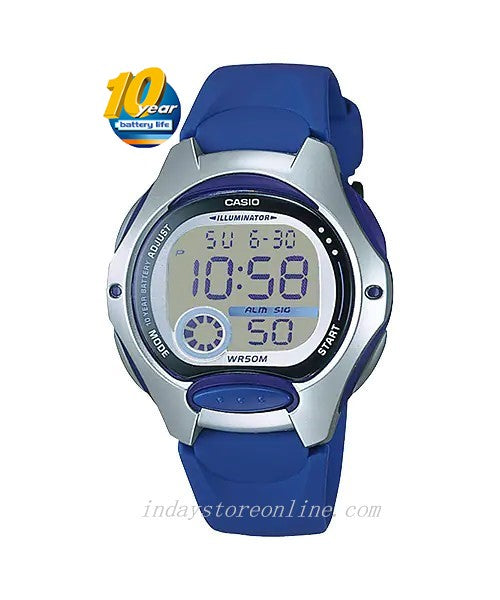 Casio Digital Women's Watch LW-200-2A Digital Blue Resin Band Resin Glass Battery Life: 10 Years